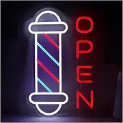 Sign Lamp Barber Shop Neon Sign For Wall Decor Open LED Light USB Powered For Bedroom Suitable Salon Hairdresser 19.81cm×40.89cm