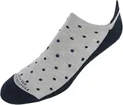 [Marcoliani] Men's Cushioned Polka Dot Invisible Sneaker Sock (1 Pair), Ice Grey, Ice Grey, One Size