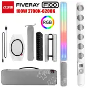 White ZHIYUN FIVERAY F100 100W RGB LED Video Tube Light Stick w/ Barn Doors Grid