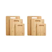 6 Pcs Bamboo Cheese Cutting & Serving Chopping Board Set