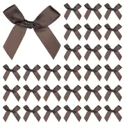 50-Pack Mini Craft Ribbon Bow 1.6x1.6 Inch for Craft DIY[Brown]