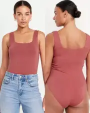 Old Navy Women's Square-Neck Tank Top Bodysuit Mauve Rose Size XSP S XXL 2X $25