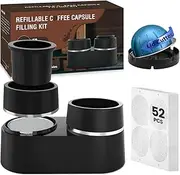 [Tegrace] Reusable Vertuo Pods Kit for Nespresso, Compatible with Nespresso VertuoPlus Espresso Machine, Refillable Vertuo Coffee Pods Espresso Accessories with 52 pcs Foil Seals Lids(No Pods Come)
