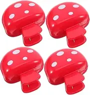 SAFIGLE 4pcs Travel Toothbrush Head Covers: Mushroom Shaped Toothbrush Case Dustproof Brush Head Cover Portable Plastic Holder for Travel Camping Daily Use