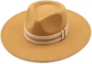 [Generic] Men Women Winter Wool Fedoras Cap Big Wide Brim Derby Wedding Church Jazz Hats