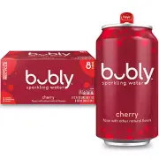 Bubly Sparkling Water, Cherry, Zero Sugar & Zero Calories, Seltzer Water, 12 Fl