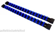 2 GOLIATH INDUSTRIAL 1/4" ABS MOUNTABLE SOCKET RAIL HOLDER ORGANIZER BLUE SH14BB