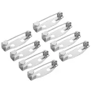 50Pcs Safety Bar Pins 20mm Brooch Clasp Pin Backs for ID Badges, Silver Tone