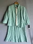 NWT Kasper 3 Piece Set 100% Linen Women's 14 Botanica Atlantis Blue