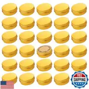 1 oz / 30ml Screw Top Aluminum Tin Jar with Screw Lid and Blank Labels (Gold