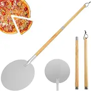 DJAPWPX Pizza Turning Peel Detachable Turning Pizza Spatula with Wood Handle Heavy-Duty Aluminum Pizza Turning Peel Pizza Peel Turner for Pizza Oven Homemade Pizza Bread Bakers