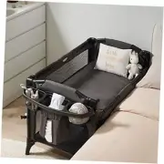 4 in 1 Baby Bassinet Bedside Sleeper, Baby Bedside Crib 4 Functions, Black