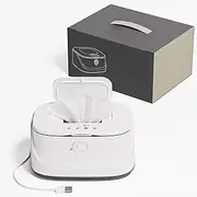 USB Baby Wipe Warmer, Wet Wipe Warmer, 3 Levels of Adjustment 50-60℃, Constant Temperature All Day, Top Heating, Night Light Design, Can Hold 80 Wipes at a Time, Built-in Spring, for Home Use White