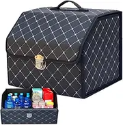 Trunk Organizer with Lid | Rear Trunk Organizer Storage Boxes - Women Car Organization, Car Accessories with Lid, Large Capacity for Auto, SUV, Truck