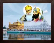 @ Guru Nanak Dev ji with Guru Gobind Singh ji For Wall Decor 12X 9.5 Inches