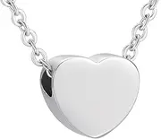 BIAIHQIE Blank Heart Urn for Ashes Free Carve Funeral Jewelry for Pet/Human Ashes Memorial Cremation Urn Pendant Necklace