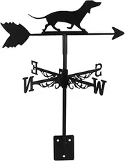 ORFOFE Stylish Dachshund Wind Vane Metal Roof Weather Vane for Garden Decor Wind Indicator