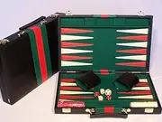 Backgammon Black Vinyl Case, 15 inch