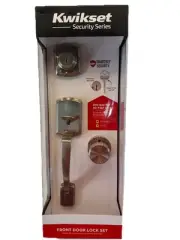 Kwikset Henley Entry Door Handleset w/ Deadbolt Lock & Round Knob 96870-185