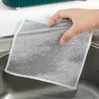 Wire Dishwashing Cloth with Crevice Brush & Hooks Grid Cleaning Rags for Wet Dry