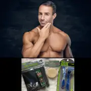 Shaving Grooming Beard 6 Blade Razor Soap Trimming Cape Catcher Barber Apron Kit