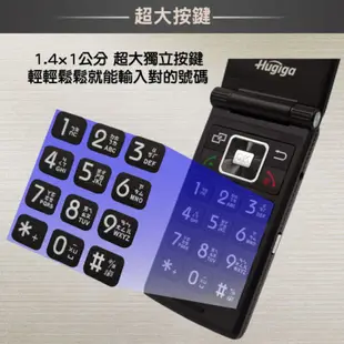 Hugiga 鴻碁 A9 4G 摺疊機 雙螢幕 按鍵式 折疊手機 大螢幕 長輩機 翻蓋機 老人機