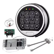 Gun Safe Lock Replacement Solenoid Lock with 2 Master Keys Chrome Digital Keypad