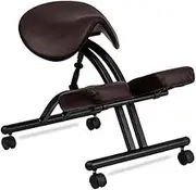 FMXQYH Ergonomic Kneeling Chair, Saddle Adjust Lifting Chair, Student Study Office Posture Correction Anti-Hunchback Kneel Stool (Color : Brown)