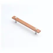 Lenah 160mm Cabinet Handle, Tasmanian Oak &amp; Polished Chrome Face Caps