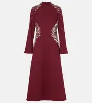 [Simkhai] Simkhai Odetta embellished crêpe midi dress UK 12 burgundy
