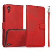 iPhone 14 /13 /12 /11 Plus Pro Max Case, Detachable Magnetic Leather Wallet TPU Case, Red - iPhone 14