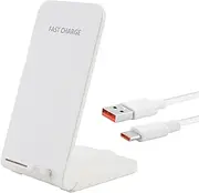 Wireless Charger, 15W Wireless Fast Charging Phone Stand for for iPhone 16 15 14 13 12 11 Pro Max XR Plus Samsung S23 S22 Google Pixel & Qi-Enabled Phone (White)