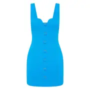 [Rebecca Vallance] Rebecca Vallance Sweetheart-neck Mini Dress 8 UK BLUE