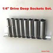 9pc 1/4"dr Deep Socket set ( metric 5.5 mm to 12 mm ) - New