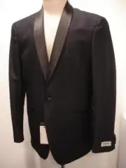 Mens 40R Kenneth Cole Reaction Evening Jacket Smoking 1-Button Blue Shawl Collar