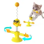 Catzon Cats Springs Toys Teaser Stick Balls Suction Cup Interactive Pet Supplies-Yellow