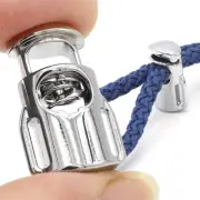 12 PCS Metal Cord Locks Single Hole Spring Toggle Stopper Draw String Clip fo...