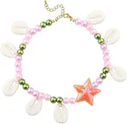 [Zuo Bao] Boho Shell Anklet Princess Movie Inspired Jewelry Beach Shell Charms Beaded Anklet for Women (Shell Anklet), Small, Acetate, no gemstone