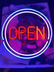 Open Round Circle Ring Acrylic 12"x12" Neon Light Sign Lamp Bar Glass Wall Decor
