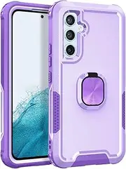 Samsung A54 5G Phone Case, Samsung Galaxy A54 5G Case, Military Grade Back Cover with Ring Kickstand Shockproof PC Bumper Tough Hard Armor Protection Cover for Samsung Galaxy A54 5G, Purple