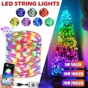 Smart APP Control RGB Fairy String Lights USB Copper Wire Lights Christmas Decor