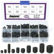 Swpeet 400Pcs Allen Head Socket Hex Grub Screw Assortment Kit, Including 10 Size