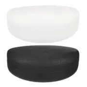 2pcs Eyeglass Case PU Leather Glasses Case for Women Men, Black White