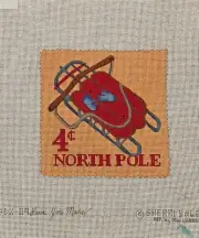 Love You More Stamp SLEIGH Hand Painted Needlepoint Canvas