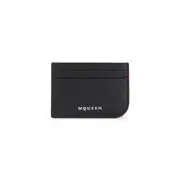 [Alexander Mcqueen] Alexander Mcqueen-Black Calf Leather Sling Card Case-Donna OS OS