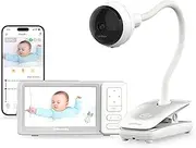 CHILLAX Giraffe Pro Portable Video Baby Monitor, Built in Battery Base for Travel,Privacy Protection WiFi ON-Off Switch, HD 1080p Camera and 5”Screen, Night Vision, Smart Wifi Baby Monitor with App