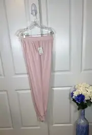 New PJ Salvage Pink Quartz Banded Pajama / Lounge / Joggers Pants XL NWT -B7