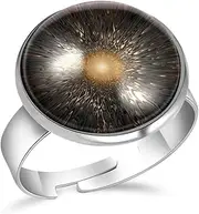 [FVQL] Ring for Women Girls, abstract background, 1.7cm/0.67inch, Glass, glass
