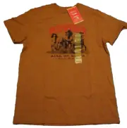Budweiser King Of Beers Bud T-SHIRT Mens Medium Brown Solid Short Sleeve NEW NWT