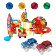228 Piece Magnetic Tile Marble Run and Race Car Truck Combo Toy Play Set Building Block & Learn XMAS GIFT